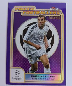 Zinédine Zidane (Real Madrid, Francúzsko) – Prized Footballers Purple Refractor – 2024-25 Topps Finest UEFA Club Competitions #260/299