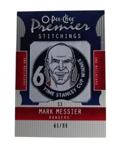 Mark Messier (Edmonton Oilers / New York Rangers, Kanada) – Premier Stitchings – 2008-09 O-Pee-Chee Premier #65/99