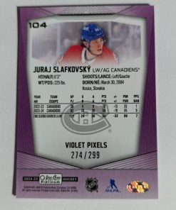 Juraj Slafkovský (Montreal Canadiens, Slovensko) – Violet Pixels – 2024-25 O-Pee-Chee Platinum #274/299 – Obrázok 2