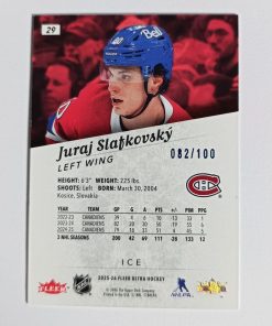 Juraj Slafkovský (Montreal Canadiens, Slovensko) – Ice – 2025-26 Upper Deck Fleer Ultra #82/100 – Obrázok 4