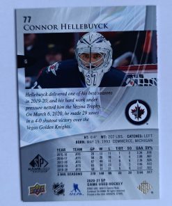 Connor Hellebuyck (Winnipeg Jets, USA) – 2020-21 Upper Deck SP Game Used #18/37 – Obrázok 4