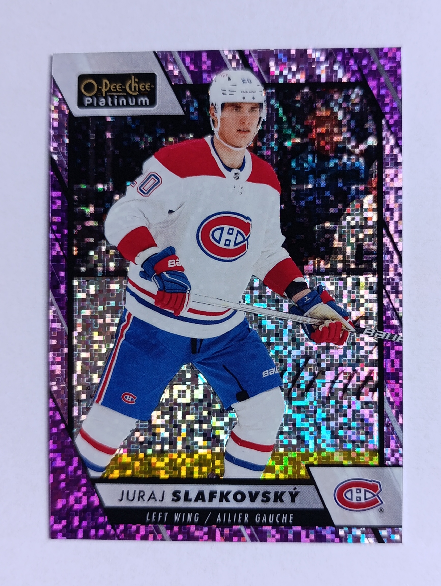 Juraj Slafkovský (Montreal Canadiens, Slovensko) – Violet Pixels – 2023-24 O-Pee-Chee Platinum #195/299