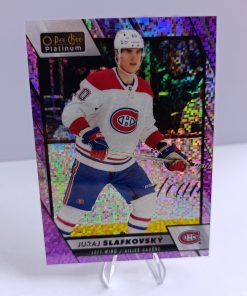 Juraj Slafkovský (Montreal Canadiens, Slovensko) – Violet Pixels – 2023-24 O-Pee-Chee Platinum #195/299 – Obrázok 4