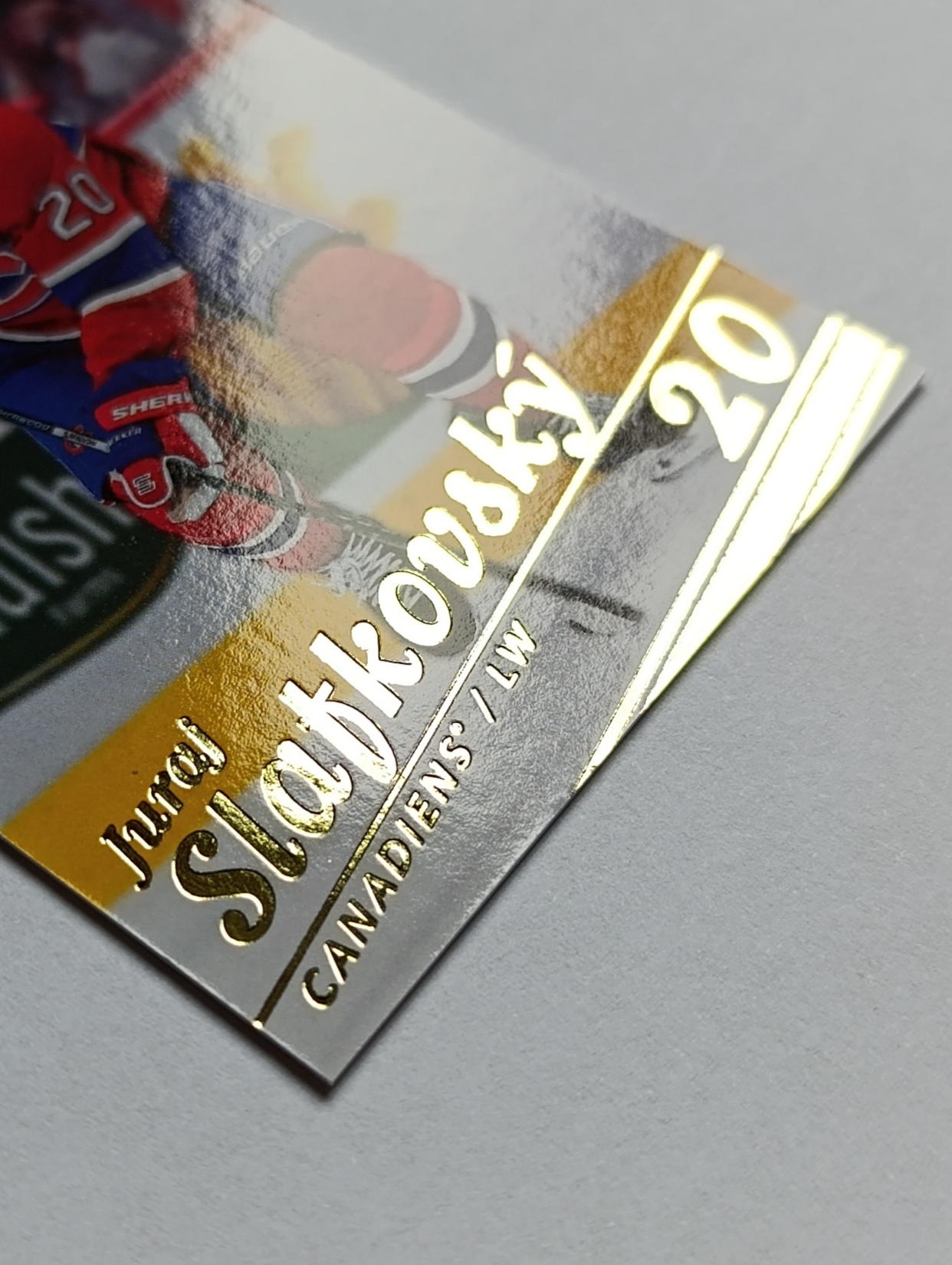 Juraj Slafkovský (Montreal Canadiens, Slovensko) – 2025-26 Upper Deck Fleer Ultra Gold #6/250 – Obrázok 3