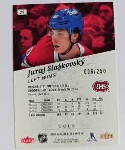 Juraj Slafkovský (Montreal Canadiens, Slovensko) – 2025-26 Upper Deck Fleer Ultra Gold #6/250 – Obrázok 4