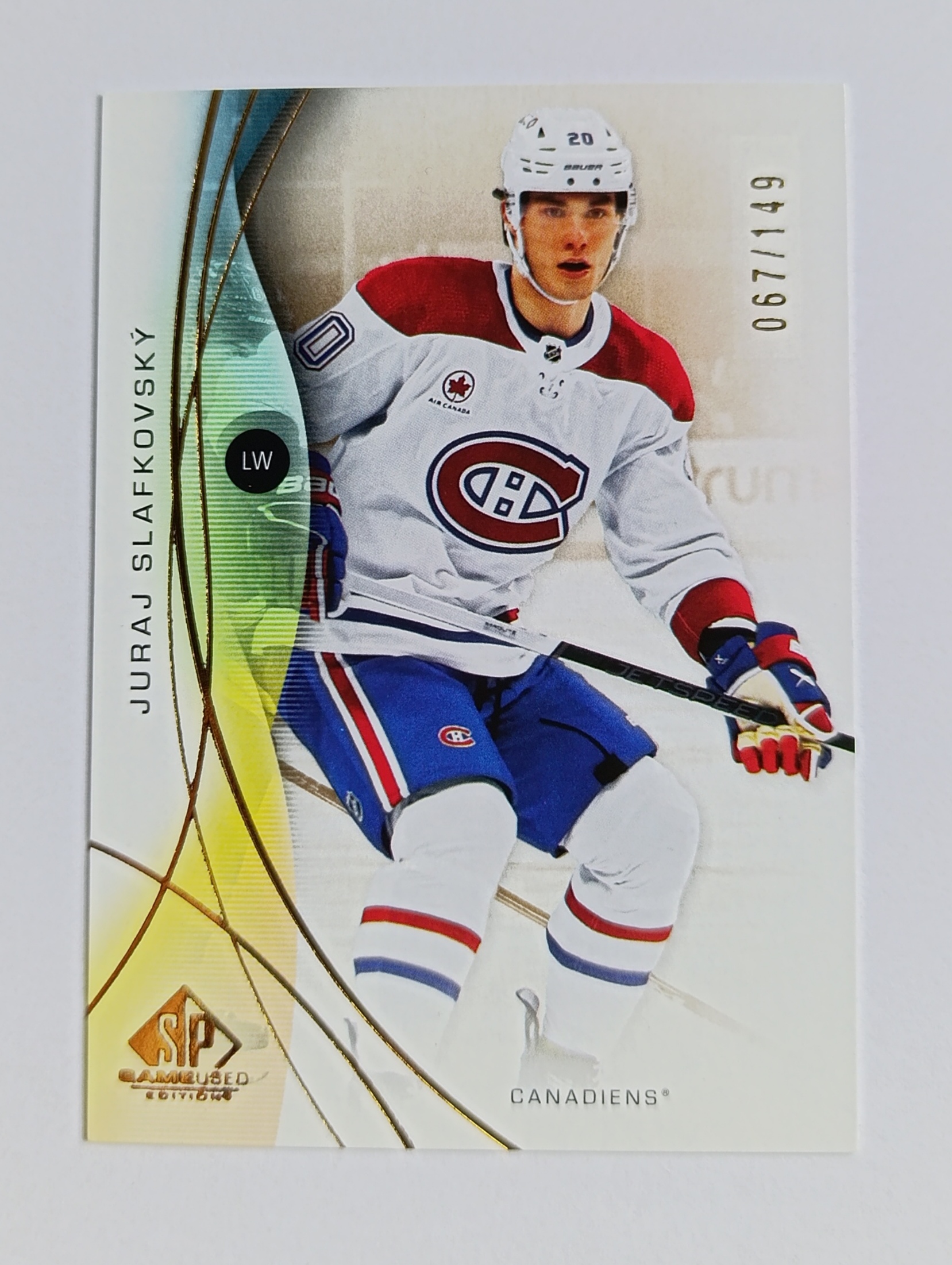 Juraj Slafkovský (Montreal Canadiens, Slovensko) – 2024-25 Upper Deck SP Game Used Gold #67/149
