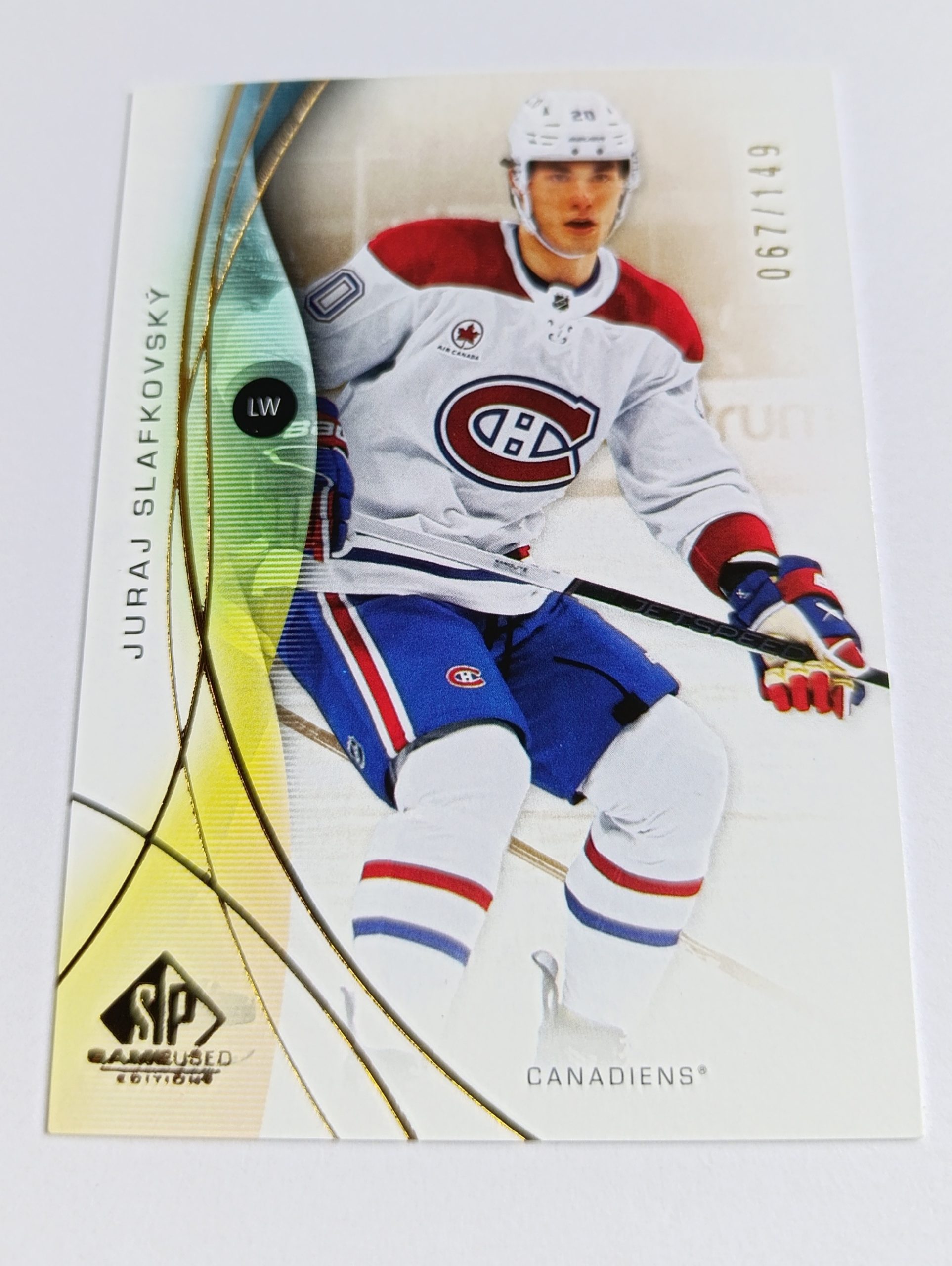 Juraj Slafkovský (Montreal Canadiens, Slovensko) – 2024-25 Upper Deck SP Game Used Gold #67/149 – Obrázok 2