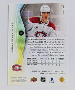 Juraj Slafkovský (Montreal Canadiens, Slovensko) – 2024-25 Upper Deck SP Game Used Gold #67/149 – Obrázok 4