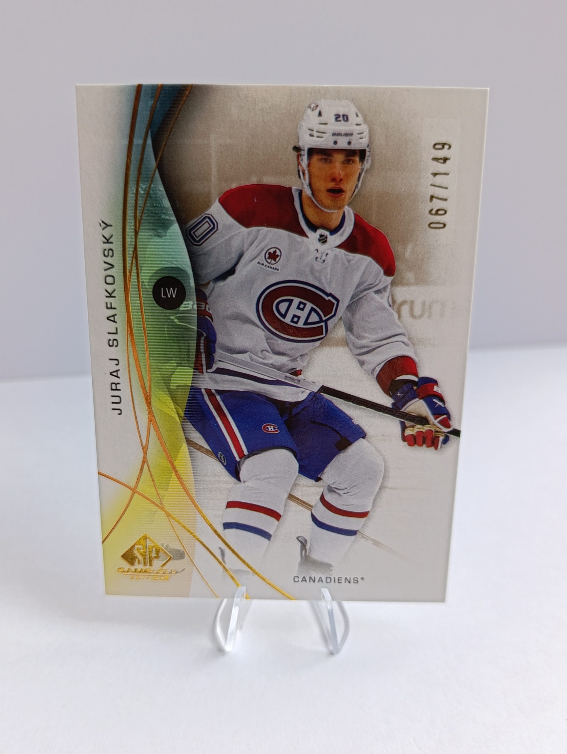 Juraj Slafkovský (Montreal Canadiens, Slovensko) – 2024-25 Upper Deck SP Game Used Gold #67/149 – Obrázok 5